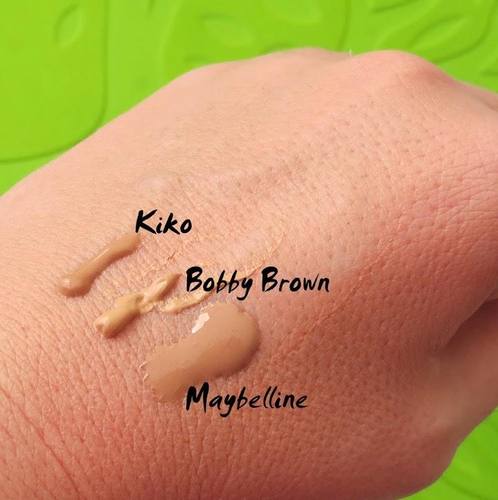 Tres marcas tres texturas y coberturas diferentes Comparativa de BB Creams: Bobbi Brown, Kiko y Maybelline