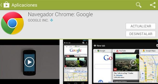 Navegador web Google Chrome se actualiza para Android