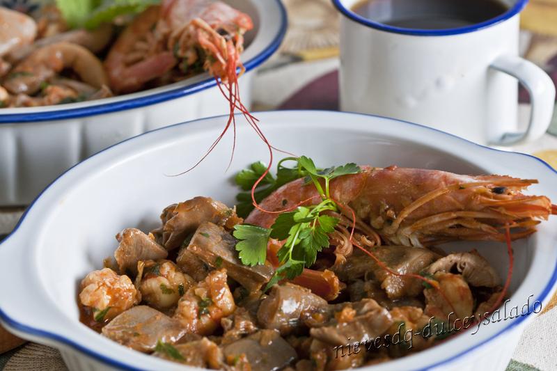 RAGUT DE SETAS CON LANGOSTINOS RAGUT DE SETAS CON LANGOSTINOS