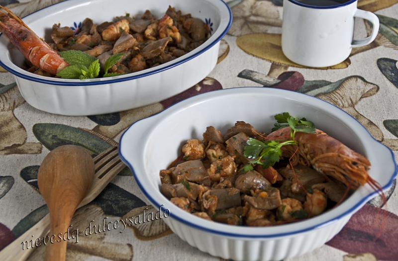 RAGUT DE SETAS CON LANGOSTINOS RAGUT DE SETAS CON LANGOSTINOS