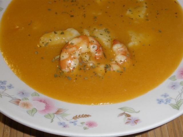 Crema de Pescado con Gambas Crema de Pescado con Gambas