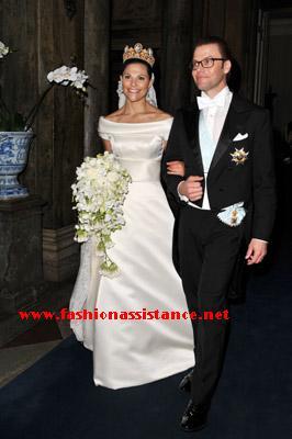 Victoria de Suecia, detalles de su vestido, joyas y ramo de novia