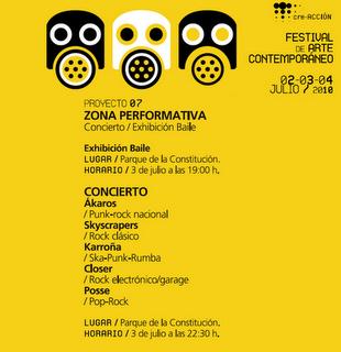 Festival de Arte Contemporáneo cre-Acción: 2, 3 y 4 de Julio en Yecla (Murcia)
