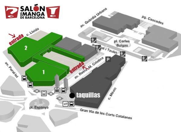 El XIX Salón del Manga de Barcelona duplica su espacio Salon Manga 2013. Plano