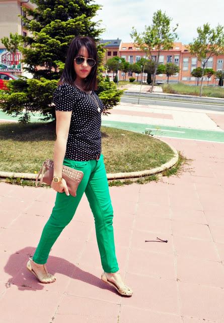 Polka dot and green Polka dot and green