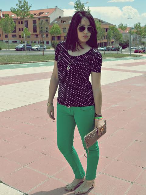 Polka dot and green Polka dot and green