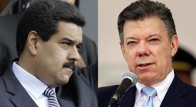 ¿Por qué Maduro insulta así a Santos?. Presidente de Venezuela, Nicolás Maduro, y su homólogo colombiano, Juan Manuel Santos.