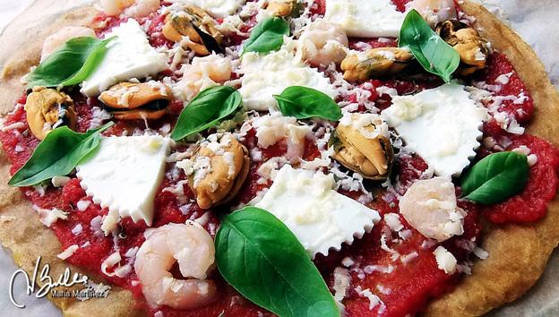 Pizza Marinera con base de Atún (Crucero) Pizza Dukan Marinera con base de Atún