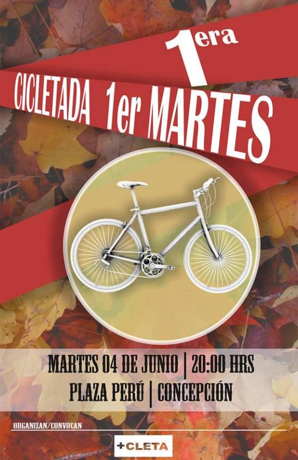Se estrena la “Cicletada del Primer Martes” En Concepción Clic en la imagen para ir a la página Facebook del evento y CONFIRMAR ASISTENCIA