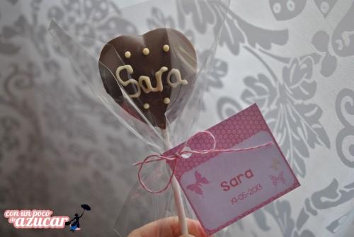 piruletas sara Tarta y piruletas para la comunión de Sara