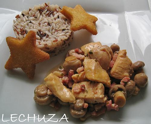 COCINA BÁSICA: POLLO CON CHAMPIÑONES Y BACON AL AJILLO POLLO CON CHAMPIS Y BACON AL AJILLO (24)