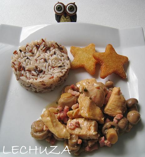 COCINA BÁSICA: POLLO CON CHAMPIÑONES Y BACON AL AJILLO POLLO CON CHAMPIS Y BACON AL AJILLO (21)