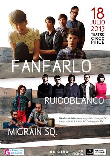 Velada indie en el Teatro Circo Price con Fanfarlo, Ruidoblanco y Migrain Sq.