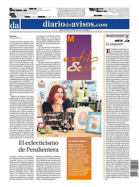 Entrevista en el Diario de avisos Entrevista en el Diario de avisos