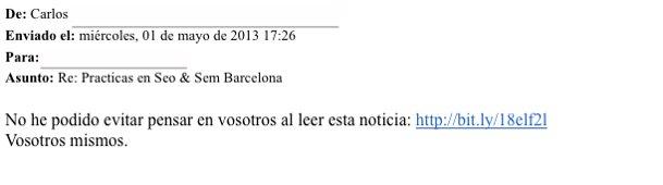 La respuesta ejemplar de un joven a una oferta de prácticas sin remunerar La respuesta ejemplar de un joven a una oferta de prácticas sin remunerar