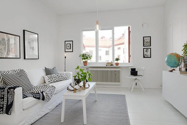 Un piso coordinado en BLANCO Y NEGRO Un piso coordinado en BLANCO Y NEGRO