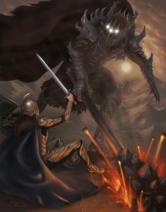 El Arte de “El Silmarillion” (II) morgoth fingolfin