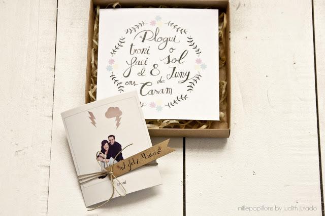 INVITACIONES DE BODA BY MILLEPAPILLONS: Invitación con caja y polaroids INVITACIONES DE BODA BY MILLEPAPILLONS: Invitación con caja y polaroids