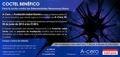 Coctel Únete al cóctel benéfico de la Fundación Isabel Gemio en A-cero In