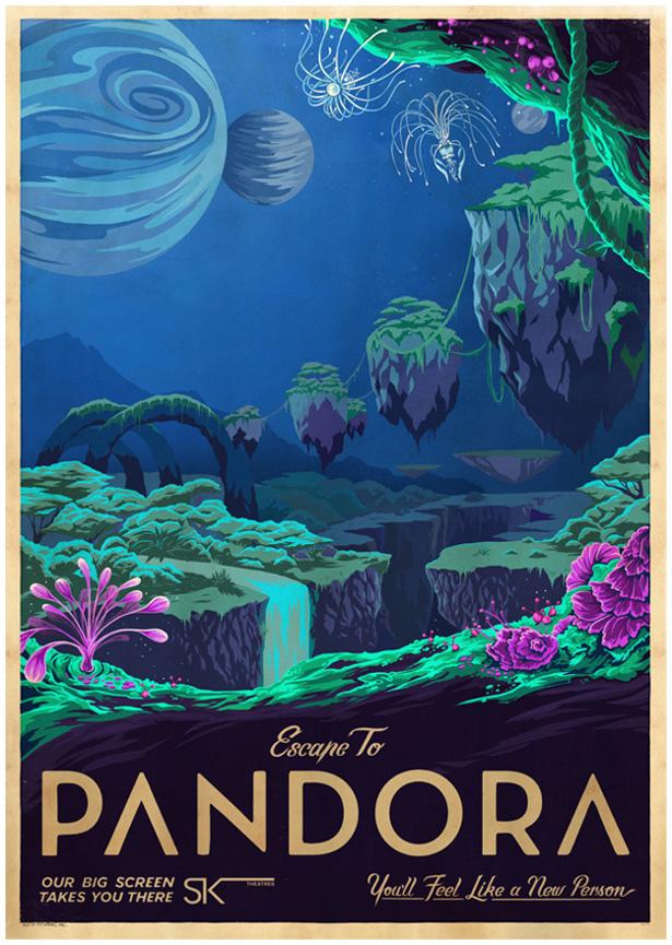 Retro pósters de viaje inspirados en lugares de cine Retro pósters de viaje inspirados en lugares de cine