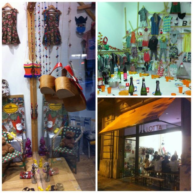 Cenando en el escaparate de Lotta. Lotta