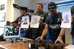 la policía italiana descubre  lingotes de Hachís con el logotipo de la televisión marroquí 2M