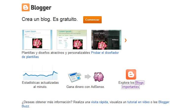 Crea tu propio sitio Web con Blogger
