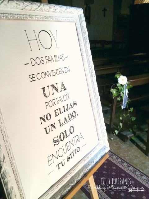 La boda de S +P : El cartel de la iglesia