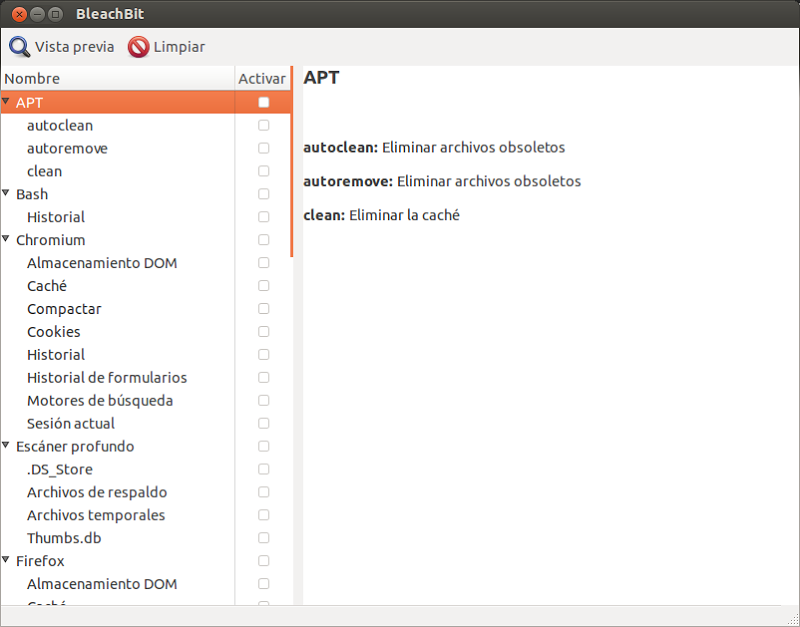 Bleachbit, el CCleaner para Ubuntu