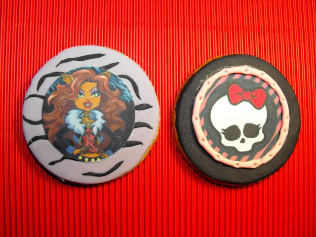 Galletas Moster High con Papel de Azúcar y fondant Galletas Moster High con Papel de Azúcar y fondant