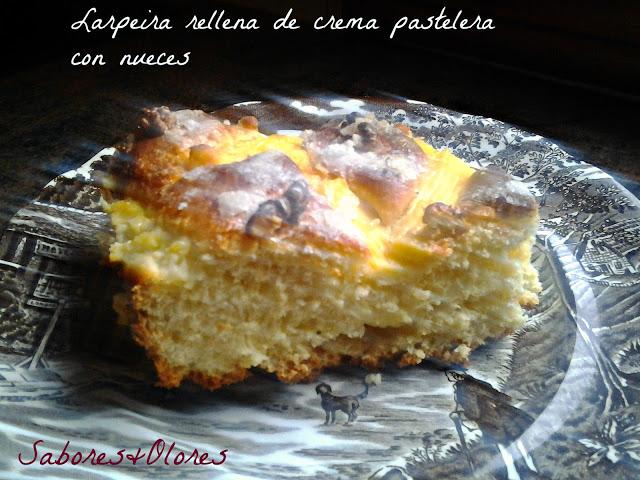 LARPEIRA  RELLENA DE CREMA PASTELERA  CON NUECES  ........FESTEJEMOS LA NOCHE DE SAN JUAN