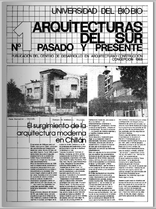 Arquitecturas del Sur, pasado y presente Portada del primer número de la revista Arquitecturas del Sur