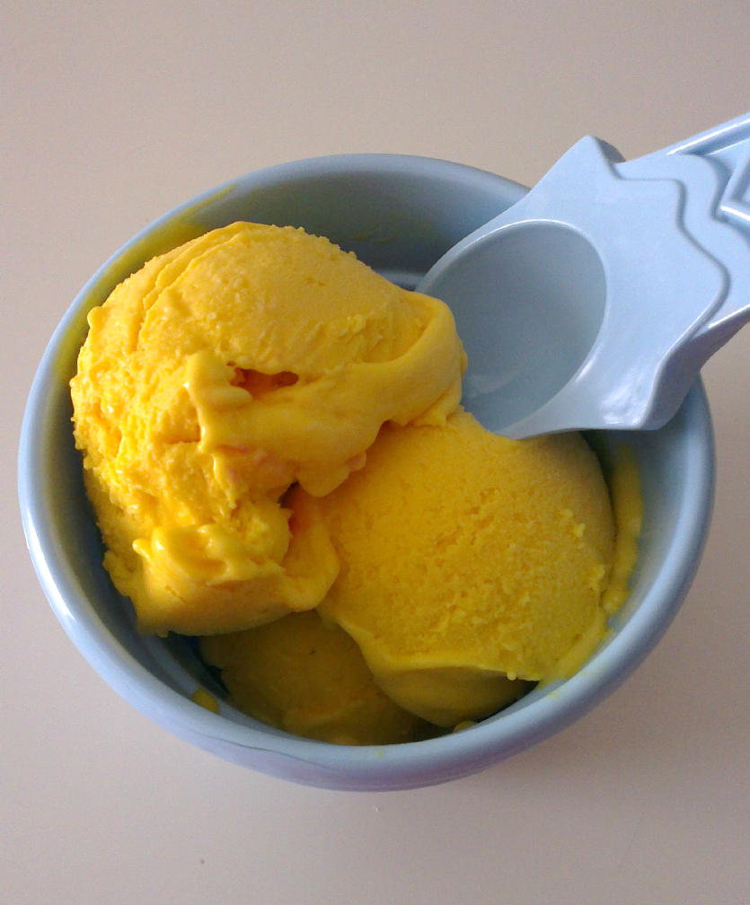 ♥ Helado casero de mango. Paso a paso.