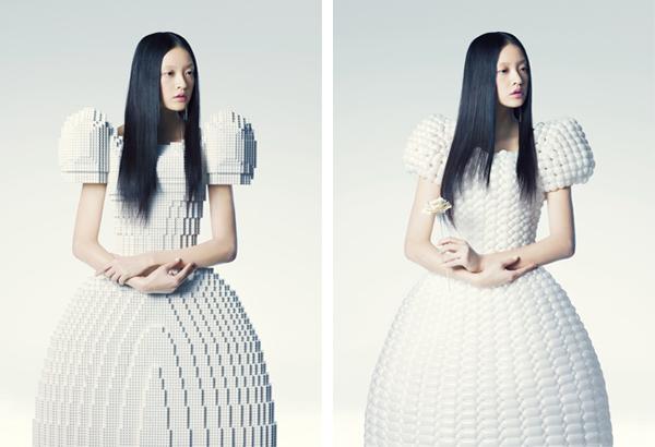 Un vestido de novia hecho con piezas Lego Un vestido de novia hecho con piezas Lego