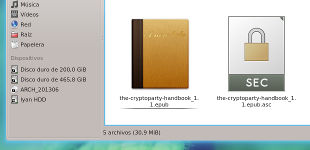Encriptar y firmar archivos fácilmente en KDE Encriptado