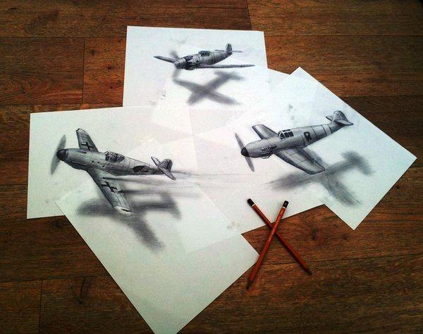 Alucinantes dibujos anamórficos de Ramon Bruin – JJK Airbrush jjk-airbrush-planes