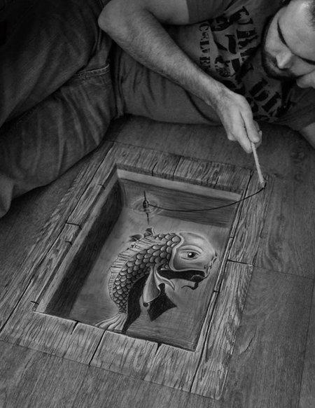 Alucinantes dibujos anamórficos de Ramon Bruin – JJK Airbrush ramon-bruin-fishing