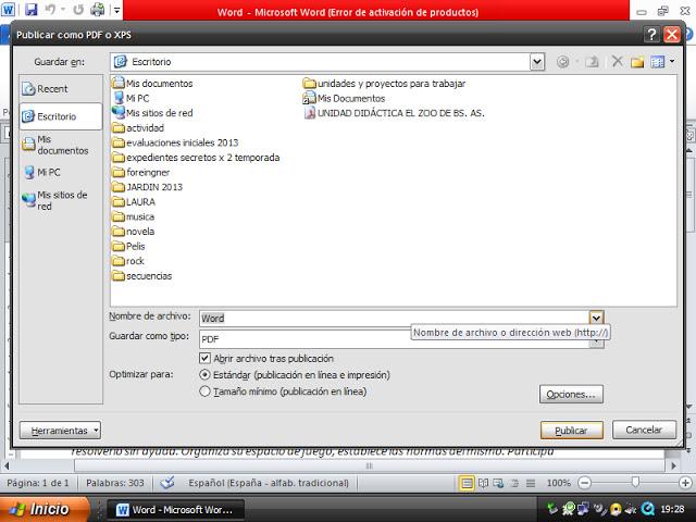 Pasar de word a pdf Pasar de word a pdf
