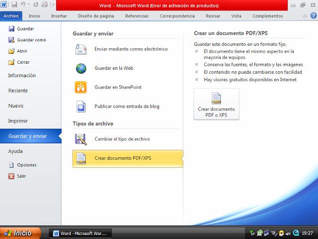 Pasar de word a pdf Pasar de word a pdf