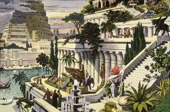 Las Siete Maravillas del Mundo Antiguo Los Jardines Colgantes, según los imaginó un pintor holandés