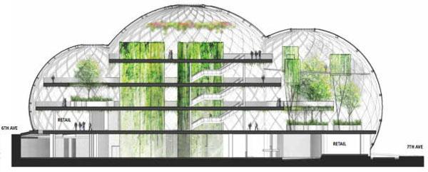 2 Las nuevas oficinas de Amazon en Seattle dentro de un jardín botánico