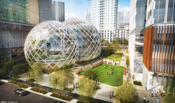 1 Las nuevas oficinas de Amazon en Seattle dentro de un jardín botánico