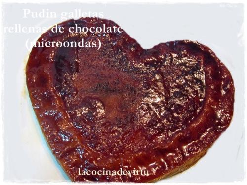 PUDIN GALLETAS RELLENAS DE CHOCOLATE (microondas) pudin galletas rellenas
