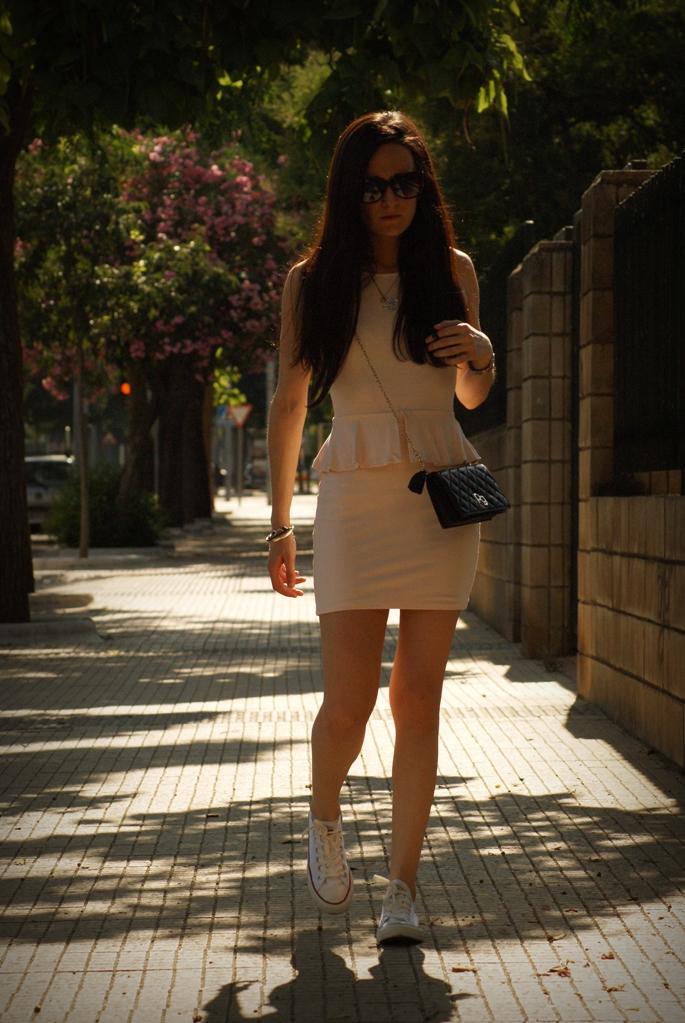 peplum with sneakers. peplum with sneakers.
