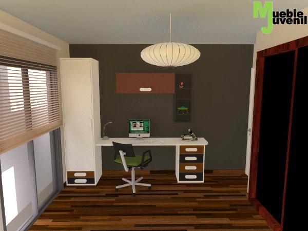 Proyecto diseño 3D - habitacion juvenil completa - sketchup - vray - creyesnavarro - 3