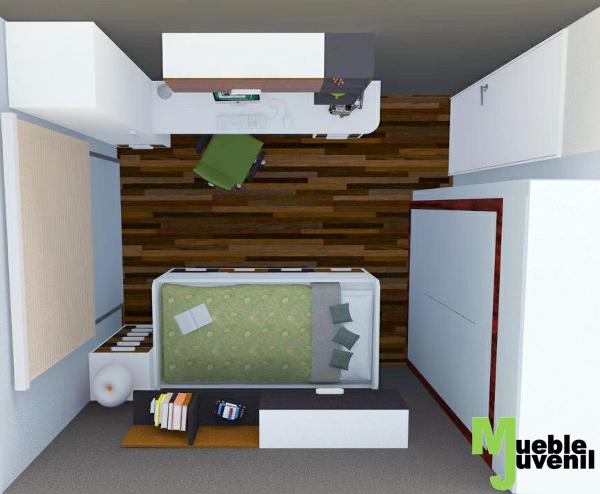 Proyecto diseño 3D - habitacion juvenil completa - sketchup - vray - creyesnavarro - 4
