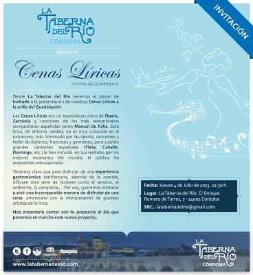 Cena en La Taberna del Río con ópera y zarzuela Cena en La Taberna del Río con ópera y zarzuela