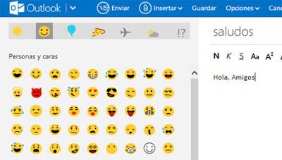 emoticones outlook correo