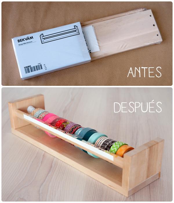 DIY Antes y Después '13: Dispensador de Washi tape de Lanukas DIY Antes y Después '13: Dispensador de Washi tape de Lanukas