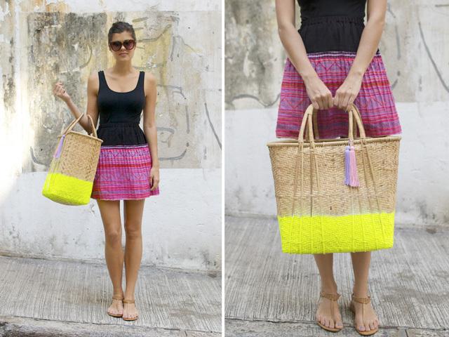 DIY CAPAZO DE MIMBRE CON COLOR FLÚOR DIY CAPAZO DE MIMBRE CON COLOR FLÚOR